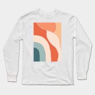 Rainbow Retro Wavy Lines Long Sleeve T-Shirt